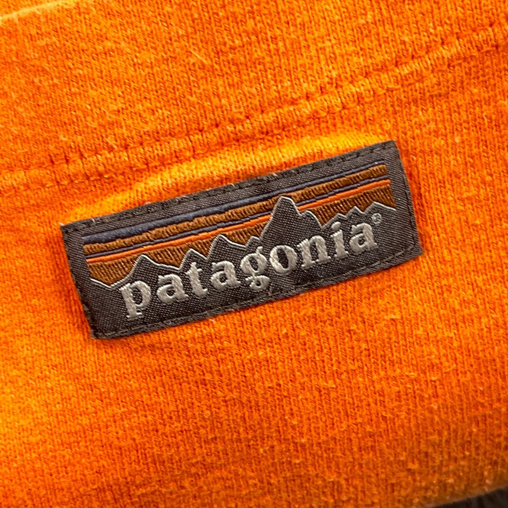 Patagonia Long Sleeve Pocket T-Shirt Mens XL Orange Organic Cotton Logo - Picture 7 of 8